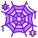 external spider-web-horror-decoration-linector-flat-linector icon