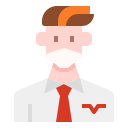 external waiter-man-avatar-mask-linector-flat-linector icon