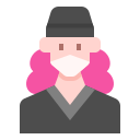 external woman-woman-avatar-mask-linector-flat-linector icon