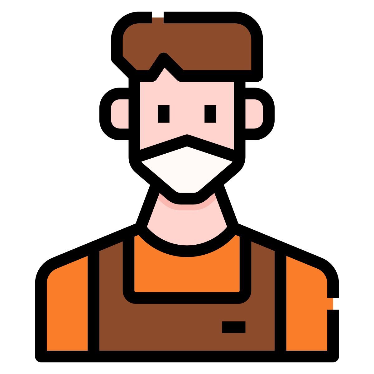 barista in mask icon