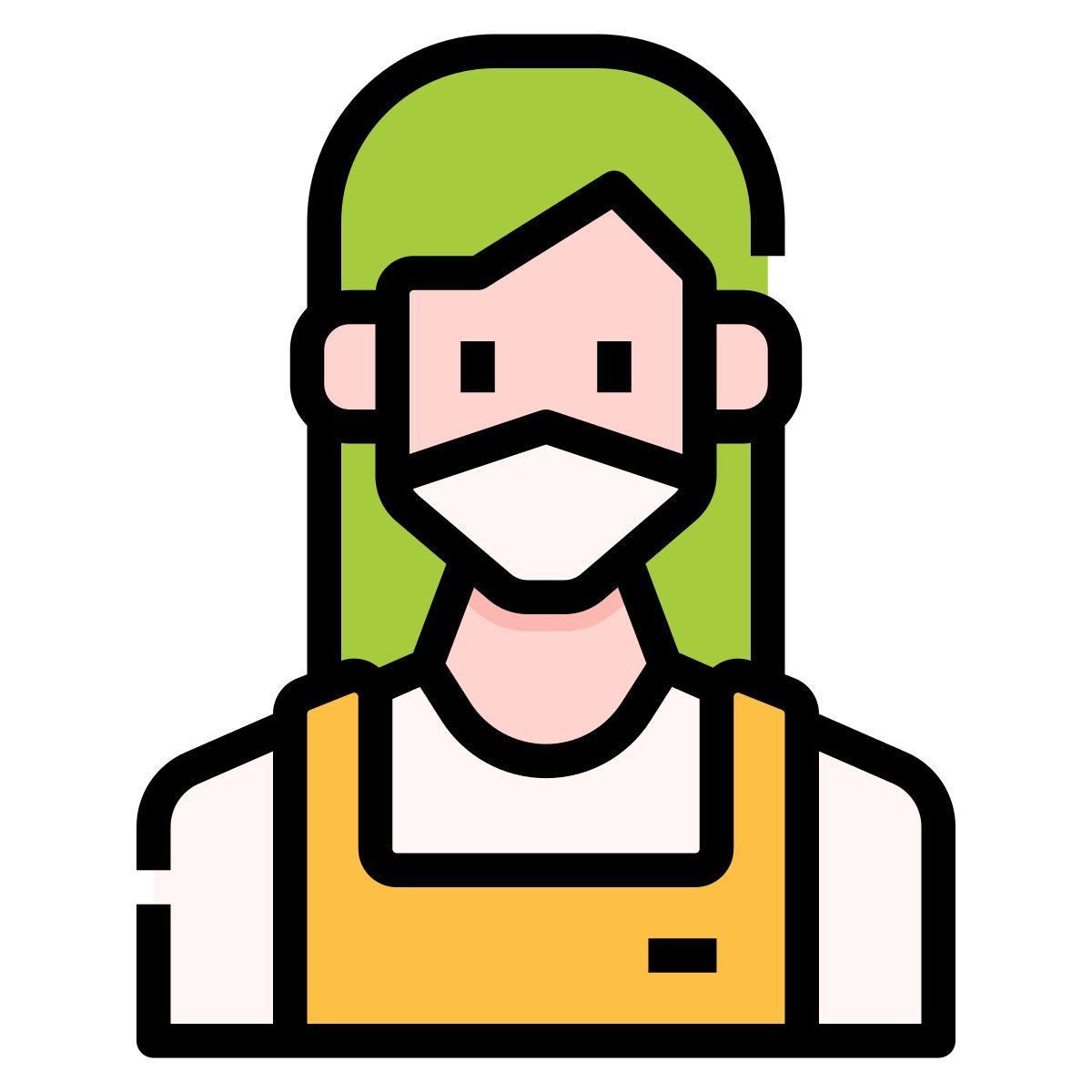 barista in mask icon