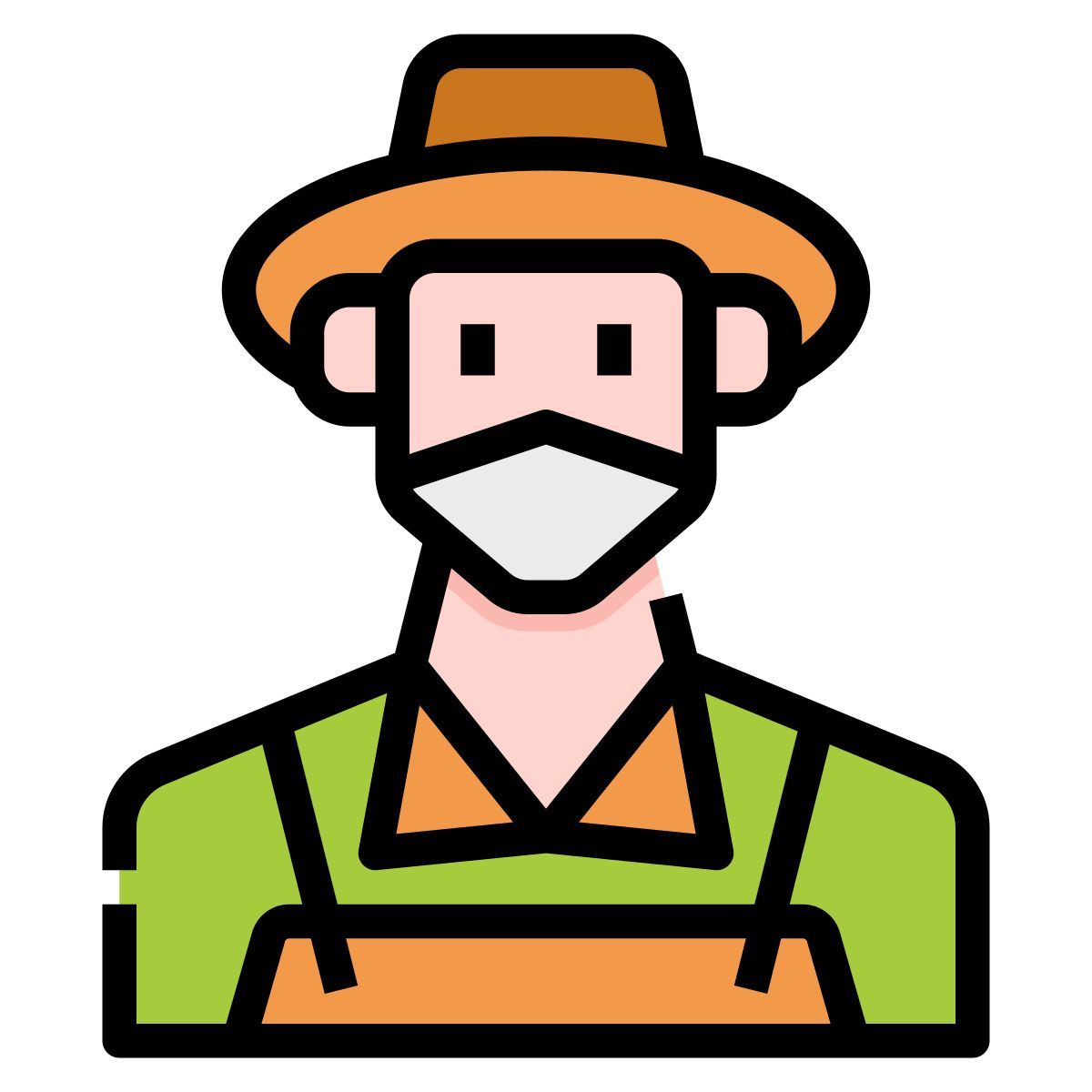 farmer in mask icon