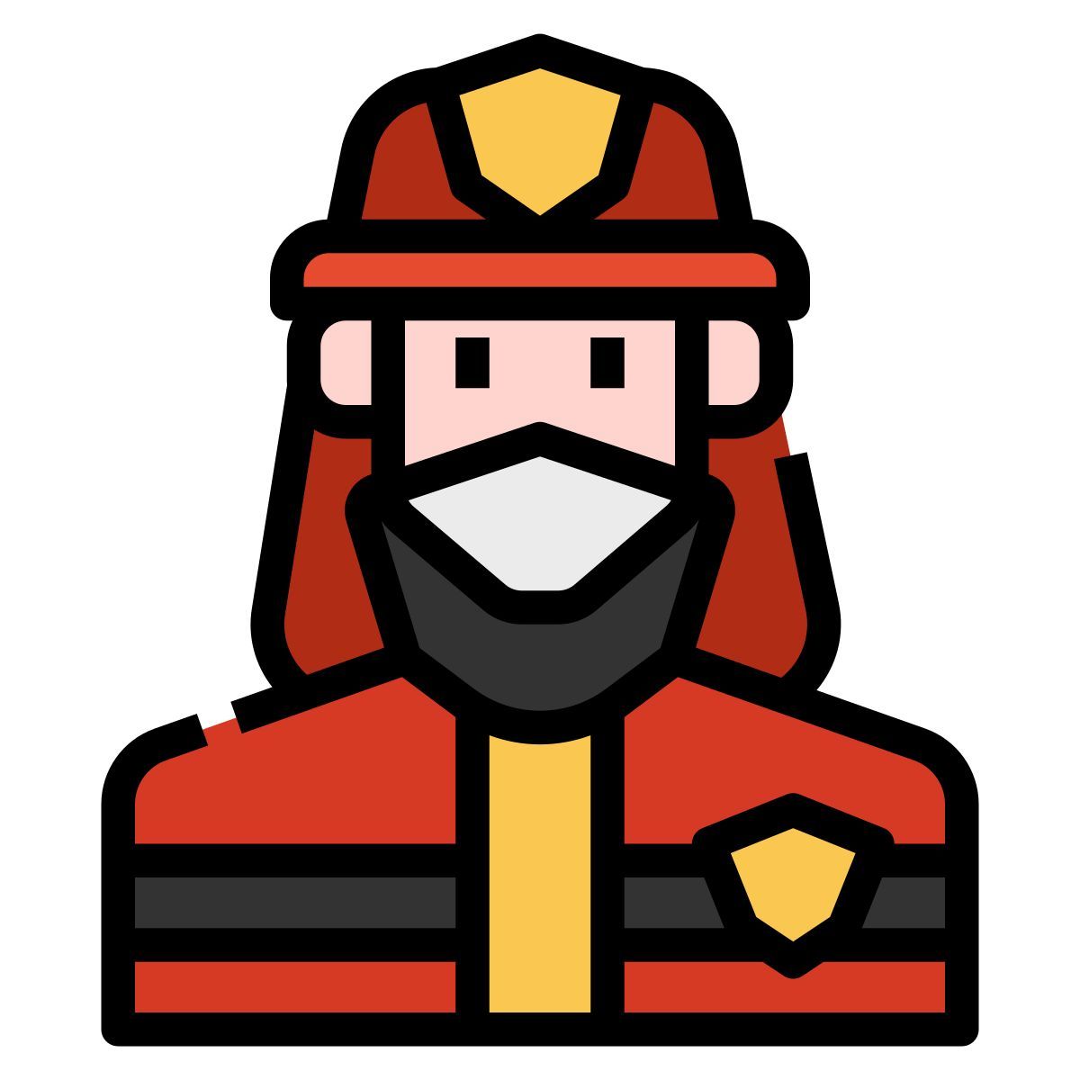 firefighter in mask icon