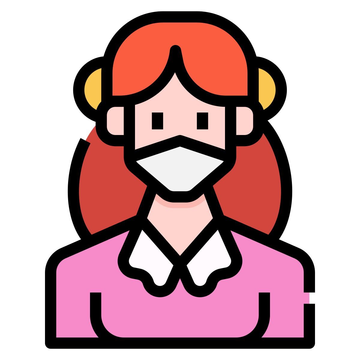 girl in mask icon