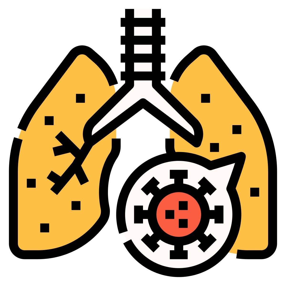 infected lungs icon
