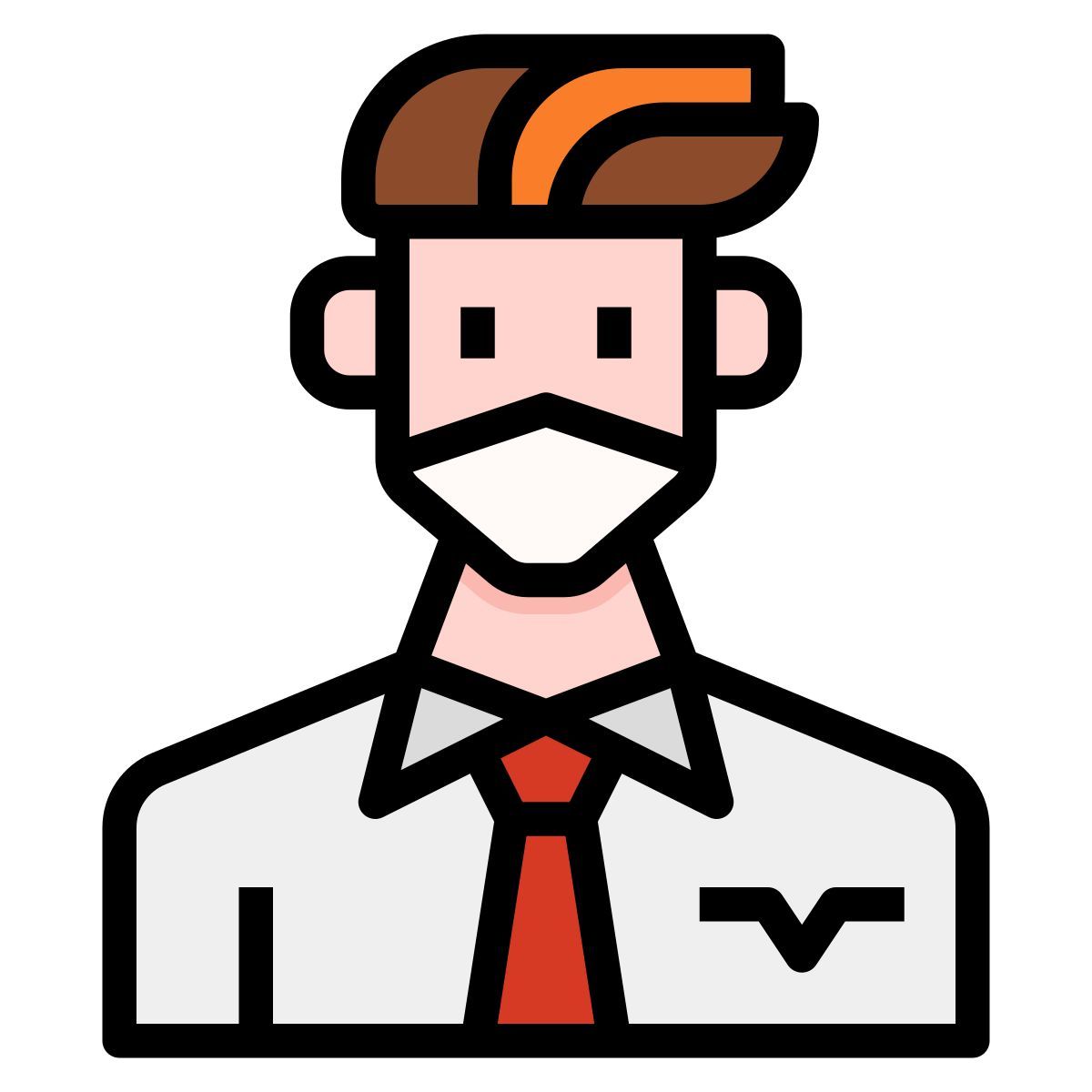 waiter in mask icon