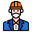 external architect-man-avatar-with-mask-linector-lineal-color-linector icon