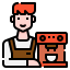 external barista-career-avatar-linector-lineal-color-linector icon