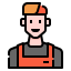 external barista-man-avatar-linector-lineal-color-linector icon