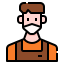 external barista-man-avatar-mask-linector-lineal-color-linector icon
