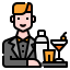 external bartender-career-avatar-linector-lineal-color-linector icon