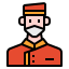 external bellboy-man-avatar-with-mask-linector-lineal-color-linector icon