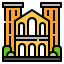 external building-university-linector-lineal-color-linector icon