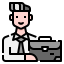 external business-man-career-avatar-linector-lineal-color-linector icon