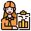 external business-woman-career-avatar-linector-lineal-color-linector icon