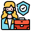 external business-woman-new-normal-linector-lineal-color-linector icon