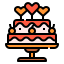 external cake-romantic-love-linector-lineal-color-linector icon