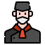 external chef-man-avatar-with-mask-linector-lineal-color-linector icon