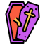 external coffin-horror-decoration-linector-lineal-color-linector icon