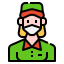 external delivery-woman-woman-avatar-with-medical-mask-linector-lineal-color-linector icon