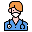 external doctor-woman-avatar-mask-linector-lineal-color-linector icon