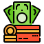 external money-travel-packing-linector-lineal-color-linector icon