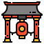 external temple-japan-linector-lineal-color-linector icon