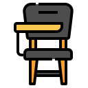 external chair-university-linector-lineal-color-linector icon