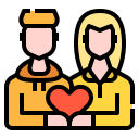 external couple-romantic-love-linector-lineal-color-linector icon