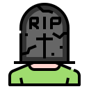 external gravestone-horror-avatar-linector-lineal-color-linector icon