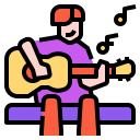 external guitar-stay-home-activities-linector-lineal-color-linector icon