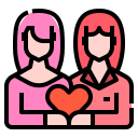 external lesbian-romantic-love-linector-lineal-color-linector icon