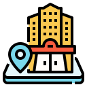external location-hotel-service-linector-lineal-color-linector icon