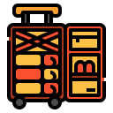 external luggage-travel-packing-linector-lineal-color-linector icon