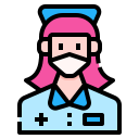 external nurse-woman-avatar-mask-linector-lineal-color-linector icon