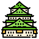 external osaka-castle-japan-linector-lineal-color-linector icon