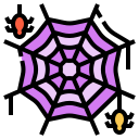 external spider-web-horror-decoration-linector-lineal-color-linector icon
