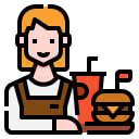 external waitress-career-avatar-linector-lineal-color-linector icon
