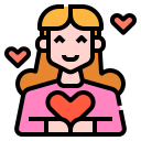 external woman-romantic-love-linector-lineal-color-linector icon