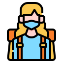 external woman-travel-linector-lineal-color-linector icon