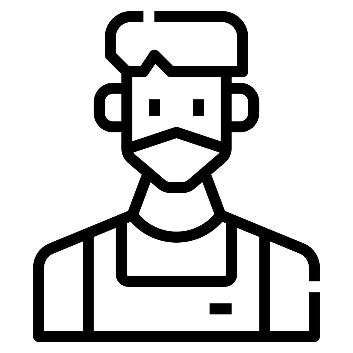 barista in mask icon