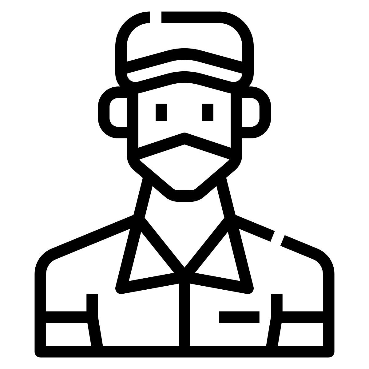 delivery man in mask icon