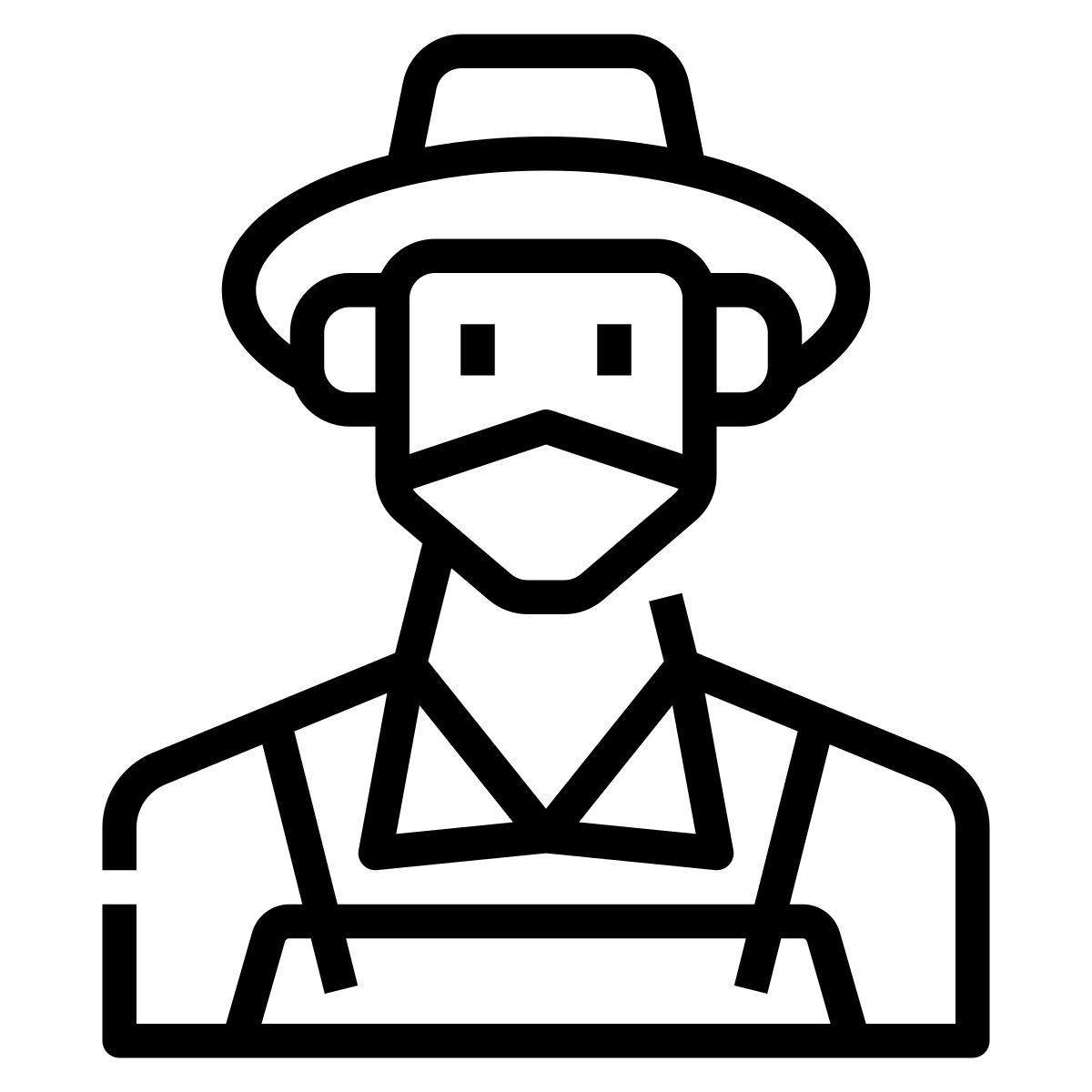 farmer in mask icon