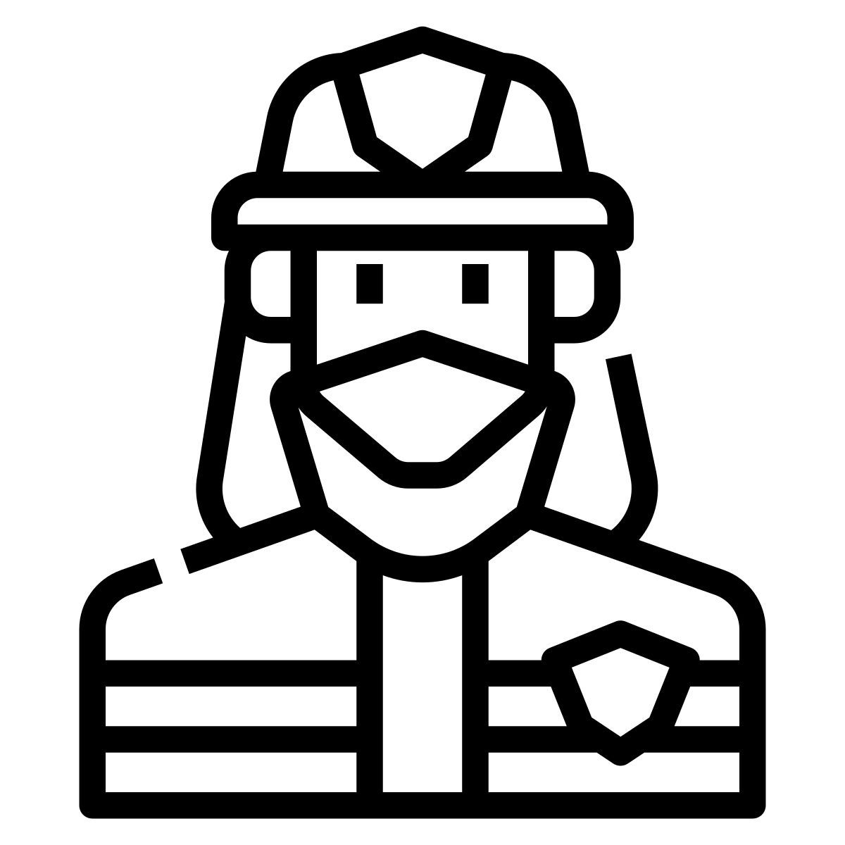 firefighter in mask icon