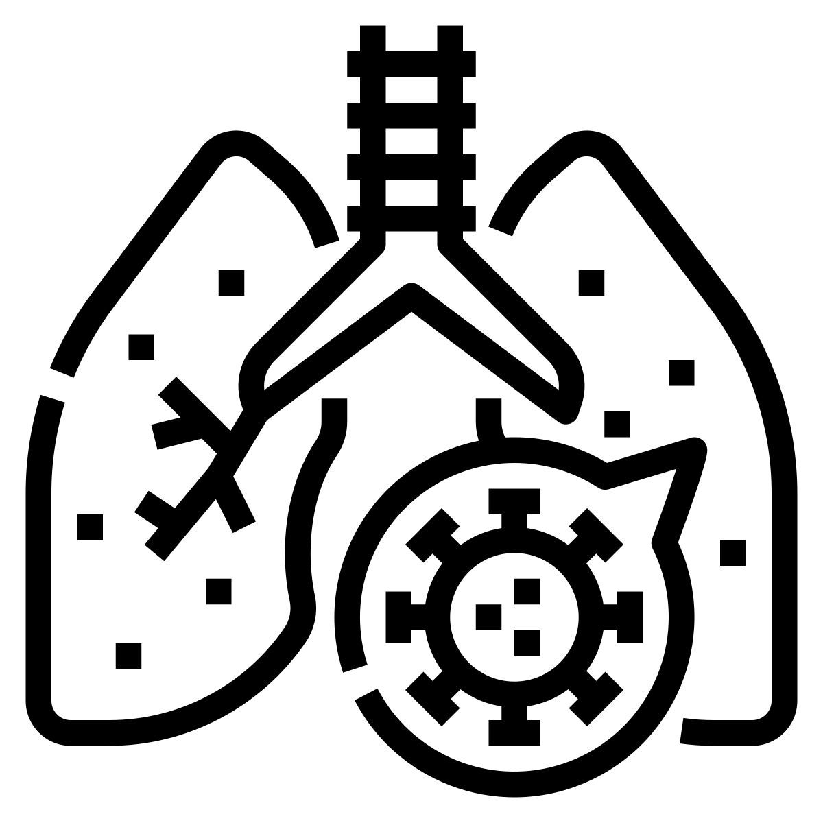 infected lungs icon