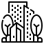 external city-building-smart-city-linector-lineal-linector icon