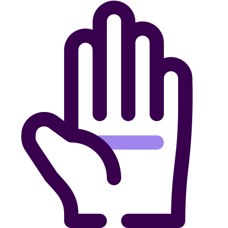 Rise Hand icon in Lylac Style