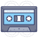 external audiotape-music-instrument-vol1-microdots-premium-microdot-graphic icon