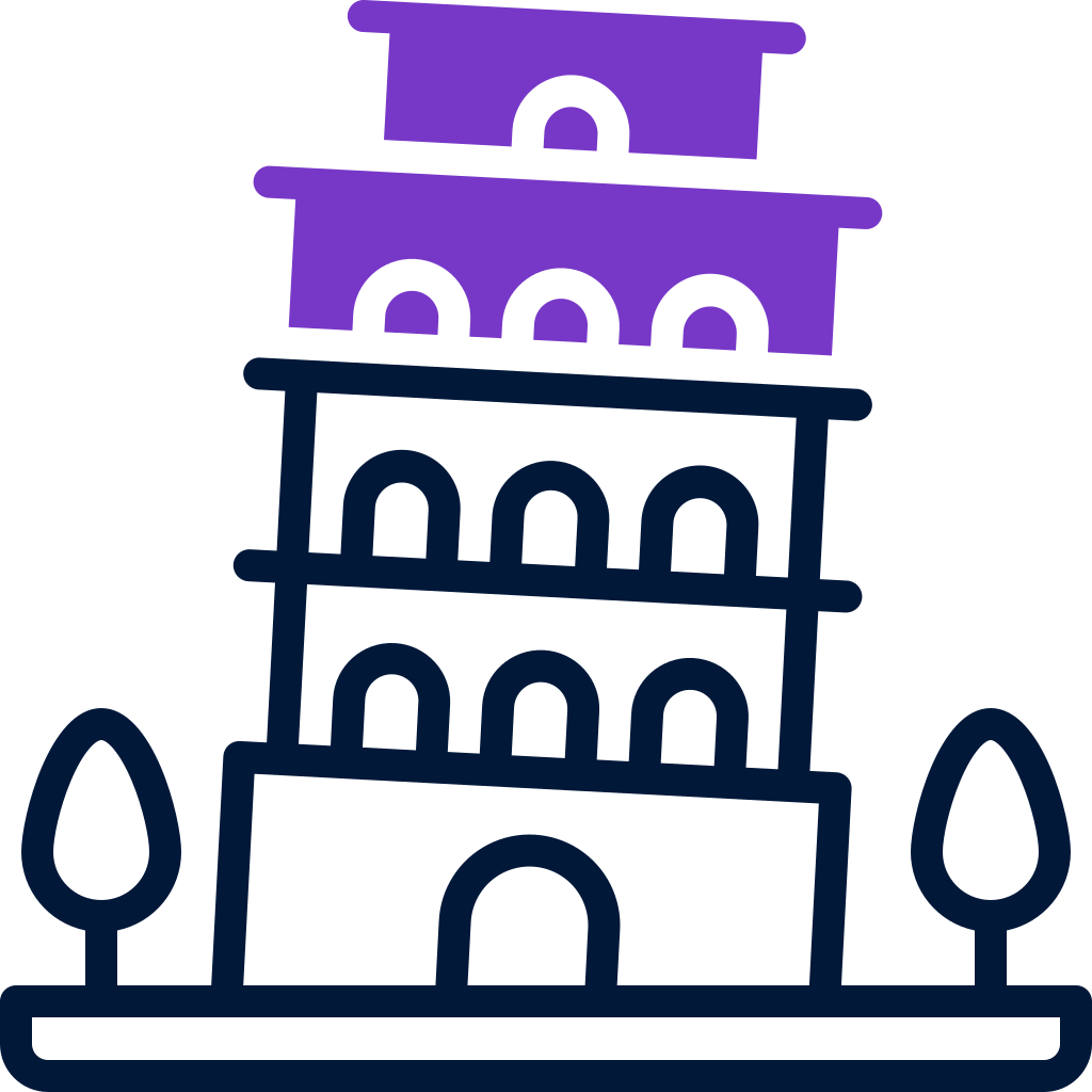 external pisa-tower-landmark-and-monument-mixed-line-solid-yogi-aprelliyanto icon