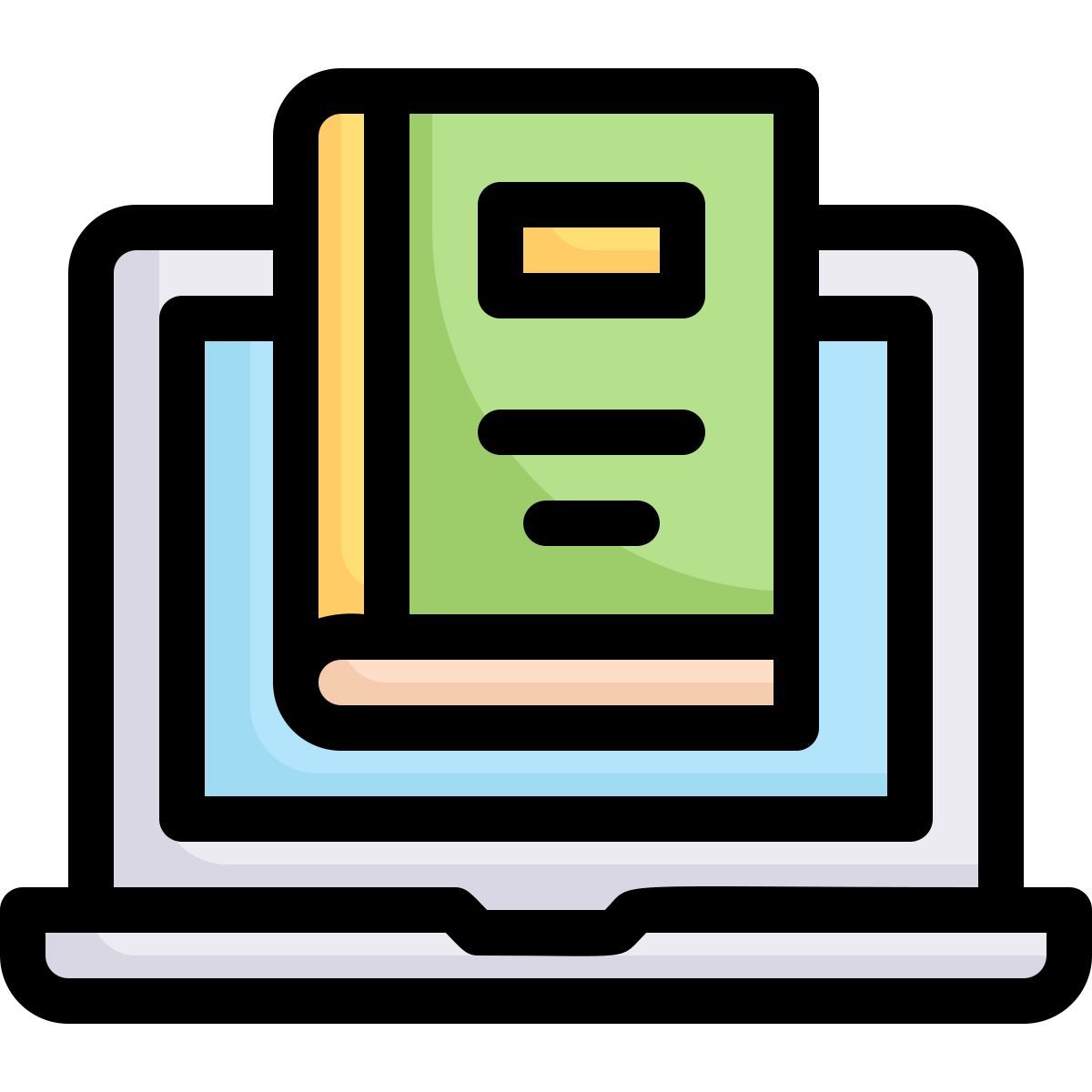 book on laptop icon